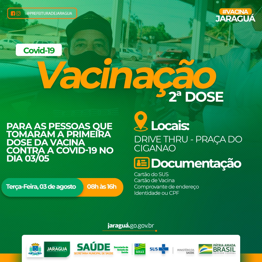CAMPANHA DE VACINAÇÃO CONTRA A COVID19. Prefeitura Municipal de Jaraguá