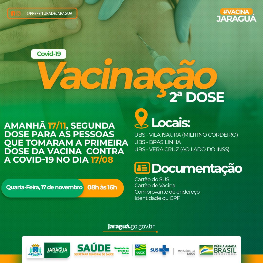 CAMPANHA DE VACINAÇÃO CONTRA A COVID19. Prefeitura Municipal de Jaraguá