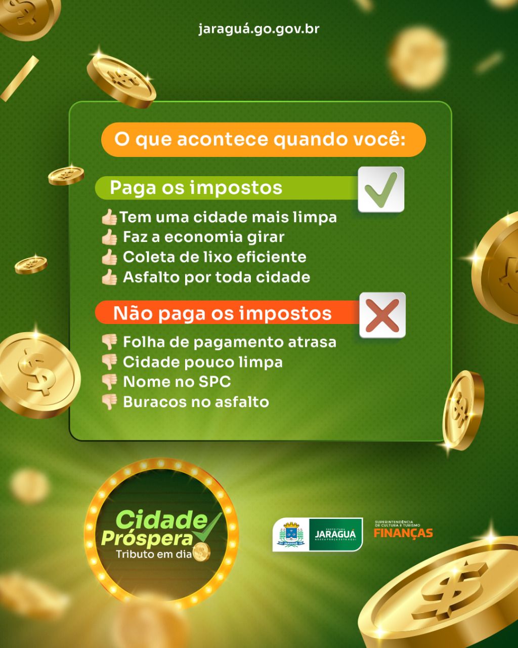 Quando o imposto é pago todos ganham com isso. - Prefeitura Municipal de  Jaraguá