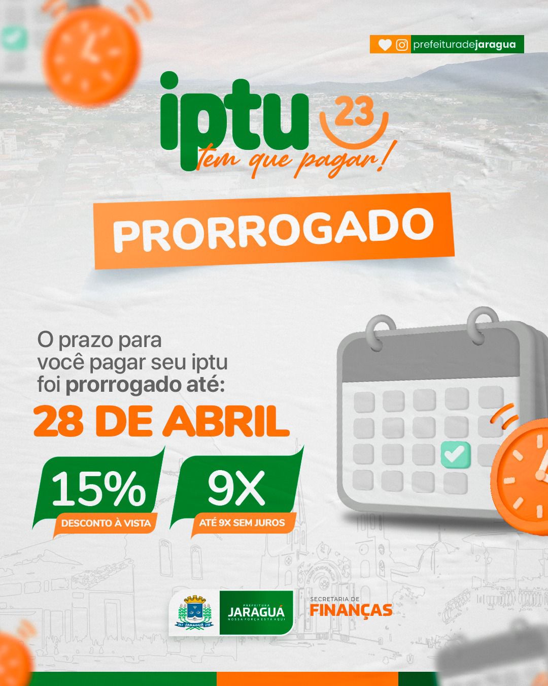 Começando nosso mês com novidade, o IPTU 2023 foi prorrogado