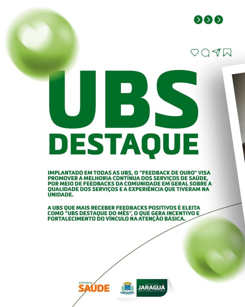 🤩👏 Parabéns à equipe da UBS I São José, que foi a UBS destaque